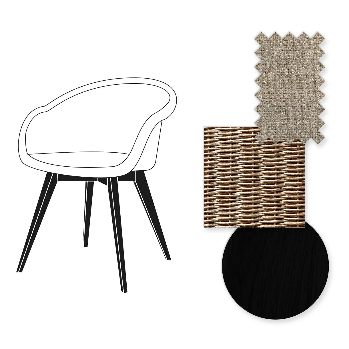 Avril Dining Chair with Black Wooden Legs - Image 30