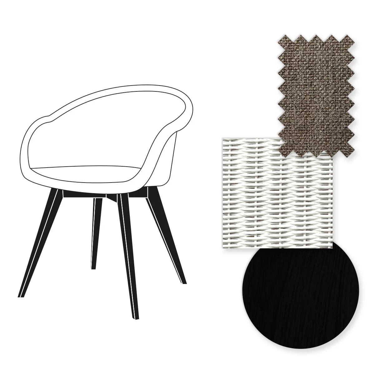 Avril Dining Chair with Black Wooden Legs - Image 35