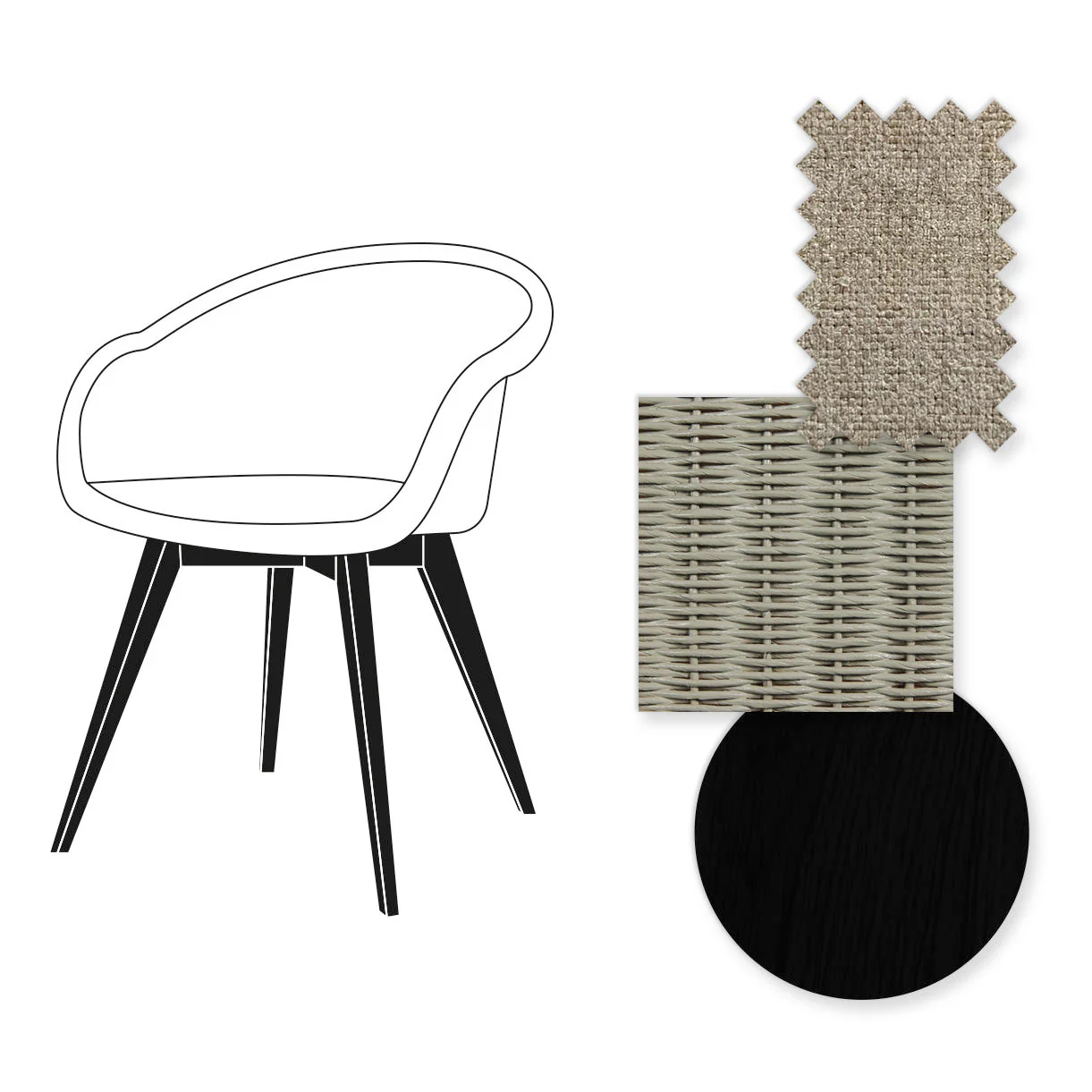 Avril Dining Chair with Black Wooden Legs - Image 38
