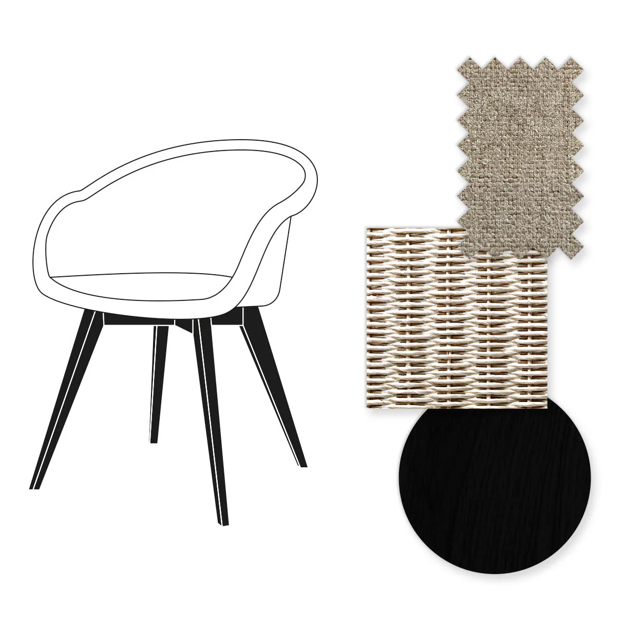 Avril Dining Chair with Black Wooden Legs - Image 46