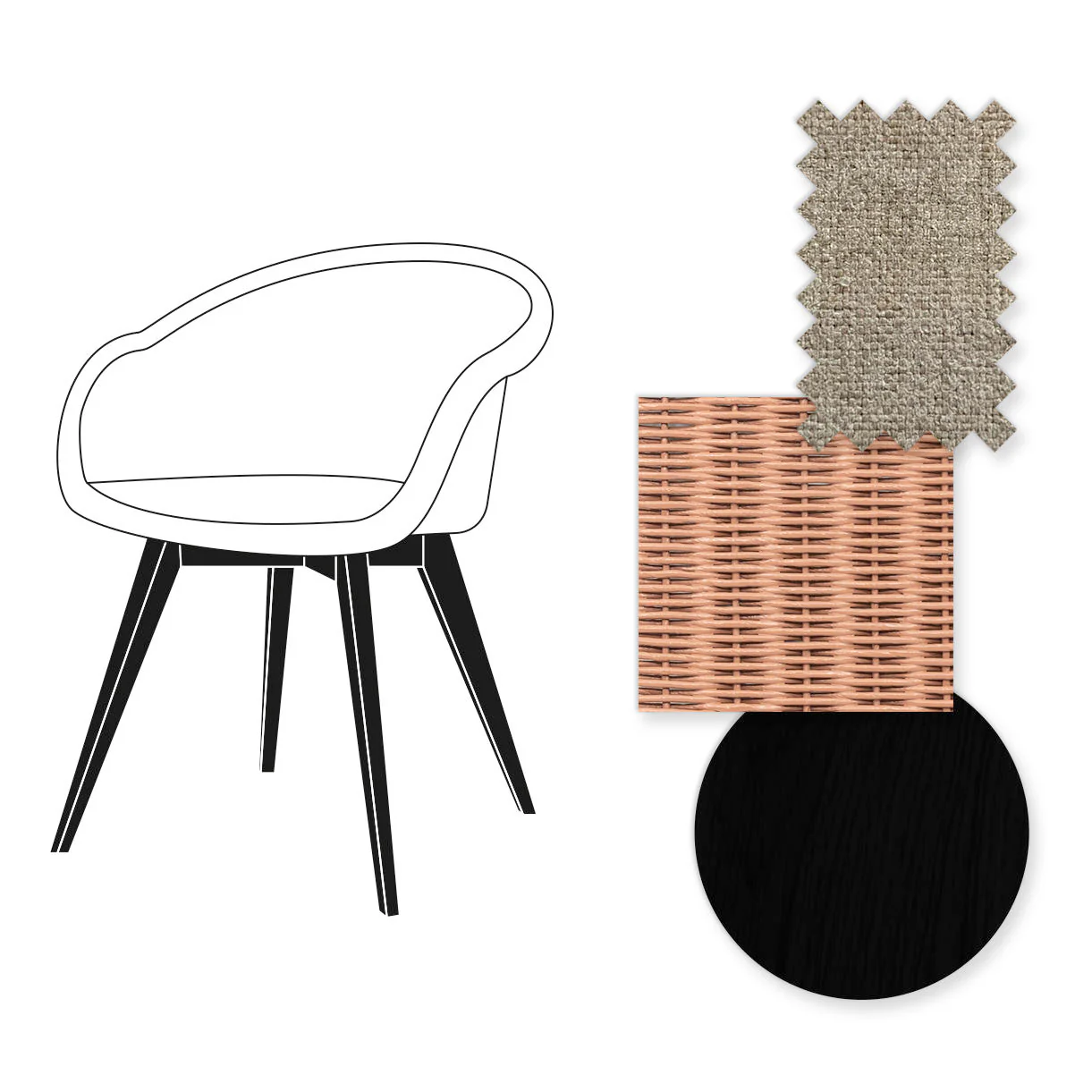 Avril Dining Chair with Black Wooden Legs - Image 50