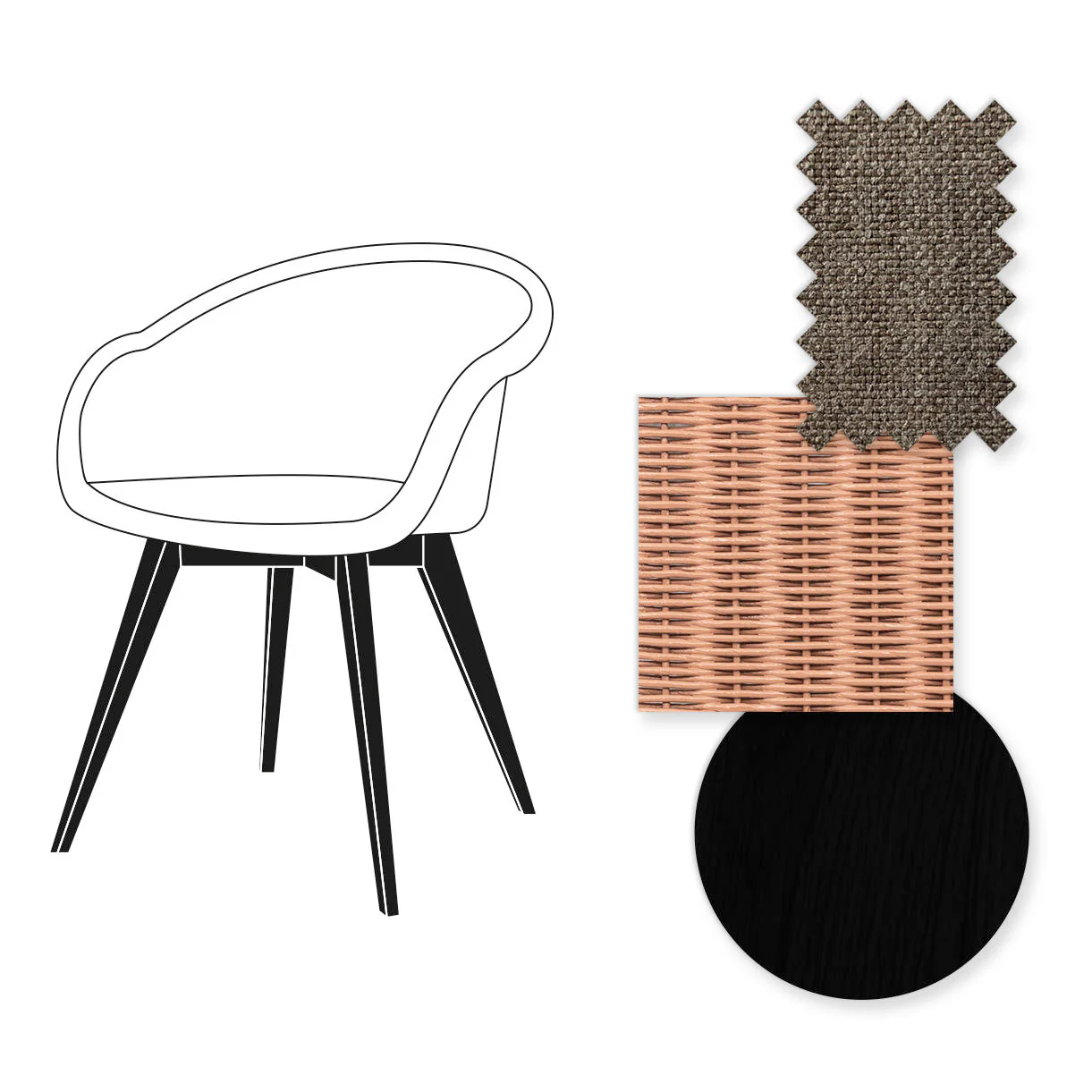 Avril Dining Chair with Black Wooden Legs - Image 51