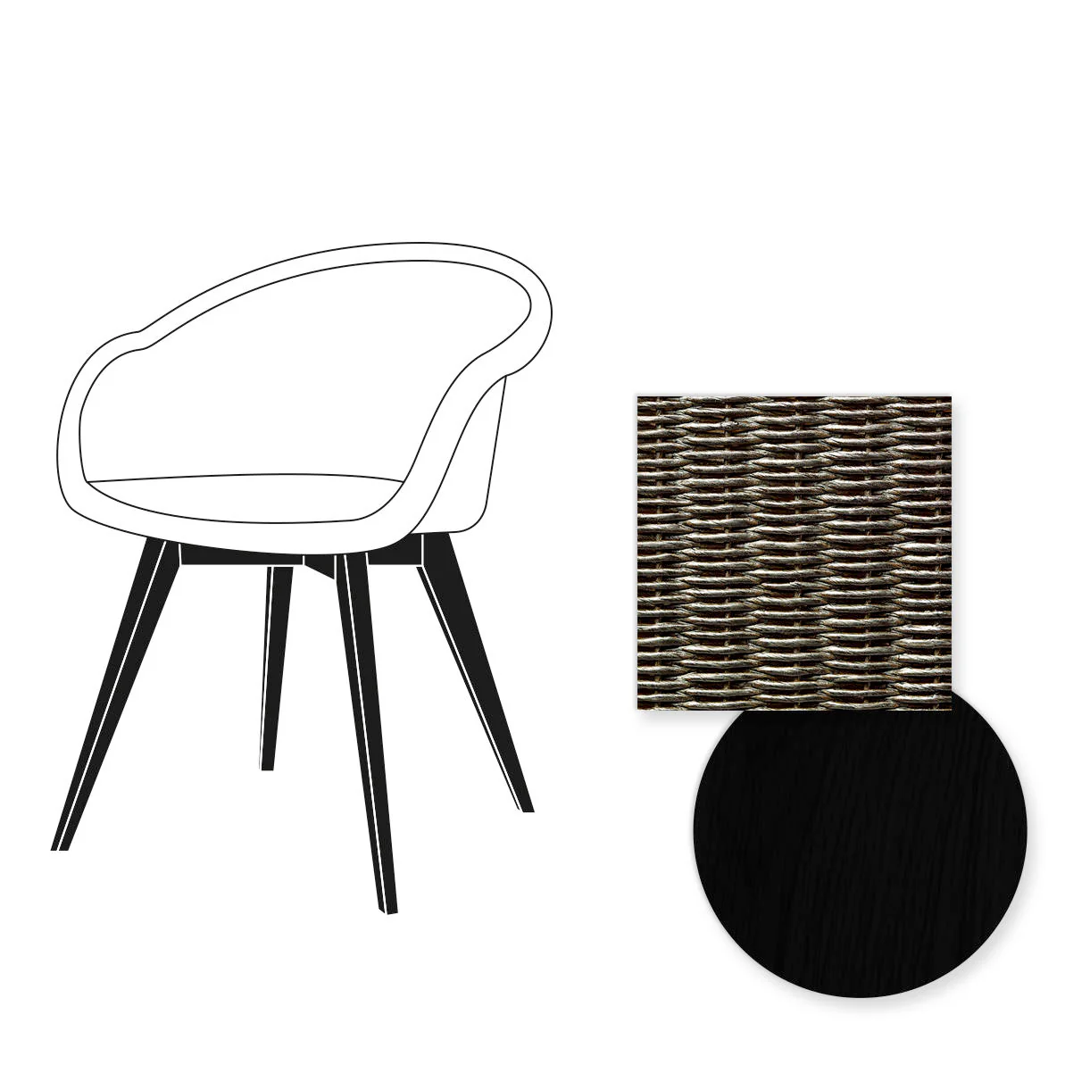 Avril Dining Chair with Black Wooden Legs - Image 56