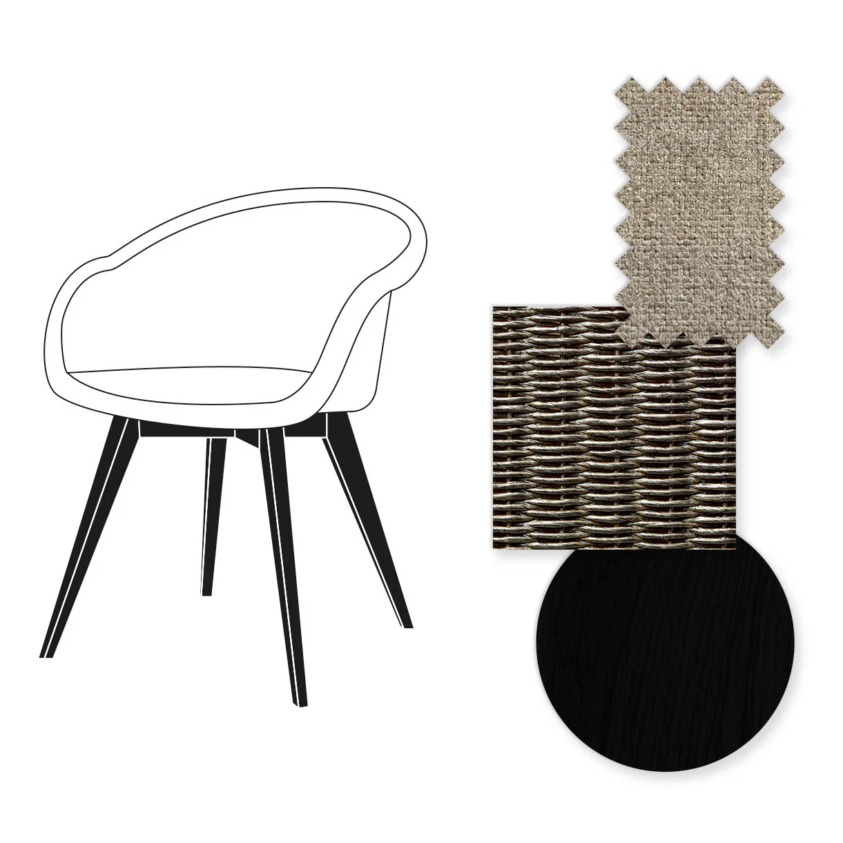 Avril Dining Chair with Black Wooden Legs - Image 58