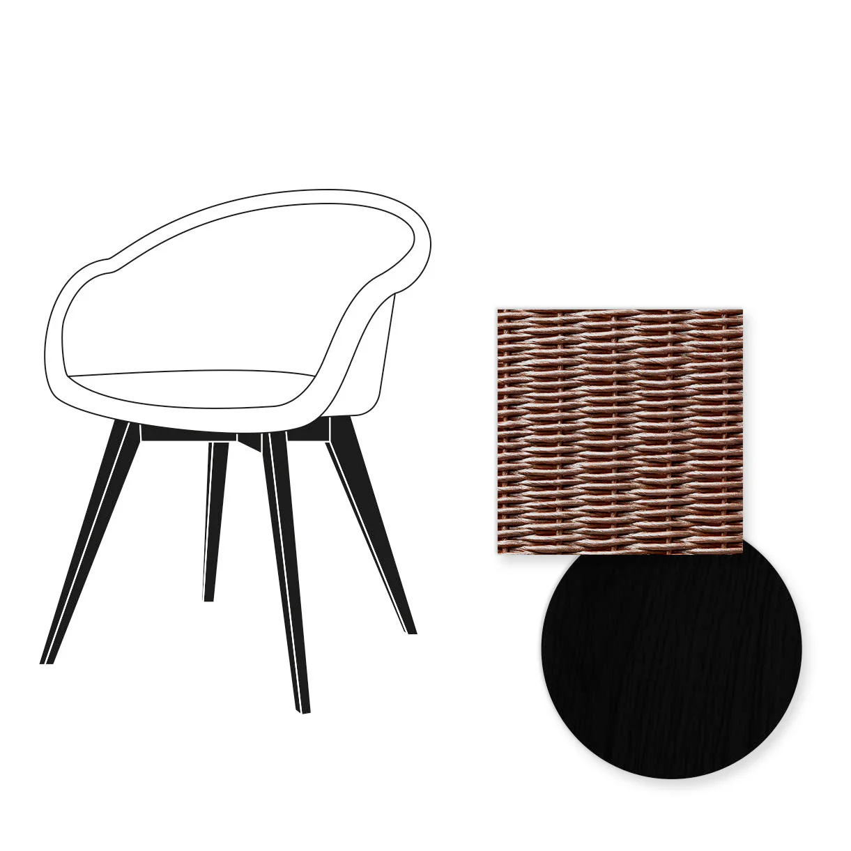 Avril Dining Chair with Black Wooden Legs - Image 64