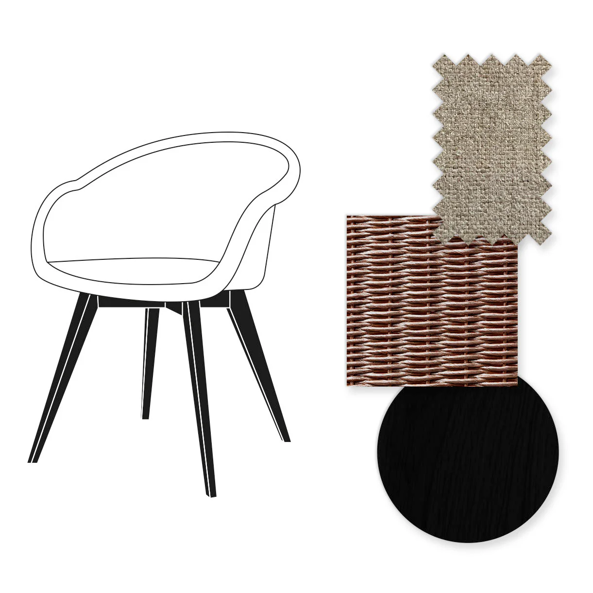 Avril Dining Chair with Black Wooden Legs - Image 66
