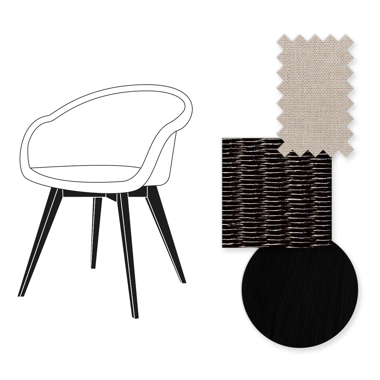 Avril Dining Chair with Black Wooden Legs - Image 69