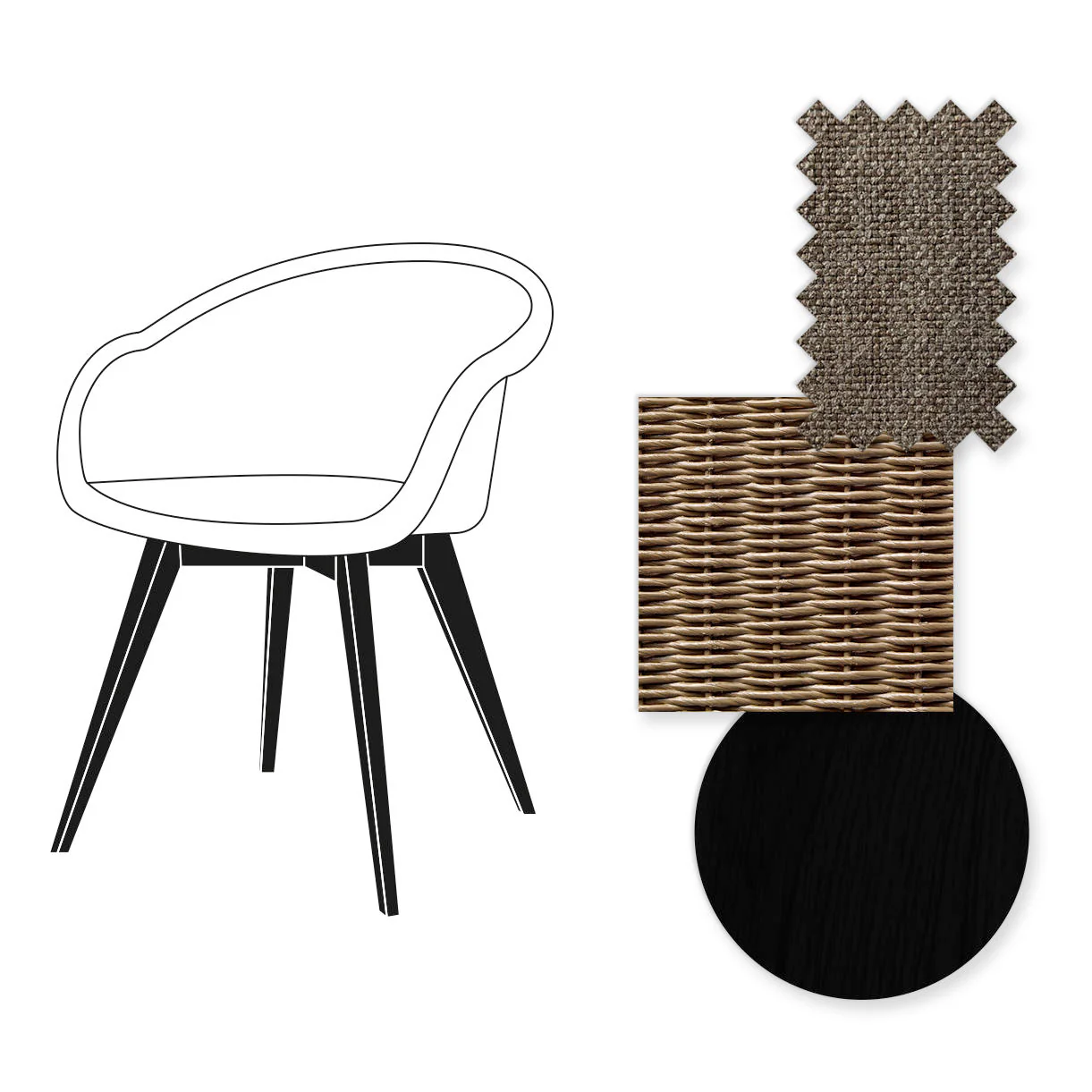 Avril Dining Chair with Black Wooden Legs - Image 75