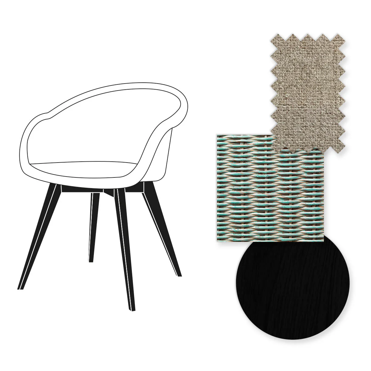 Avril Dining Chair with Black Wooden Legs - Image 81