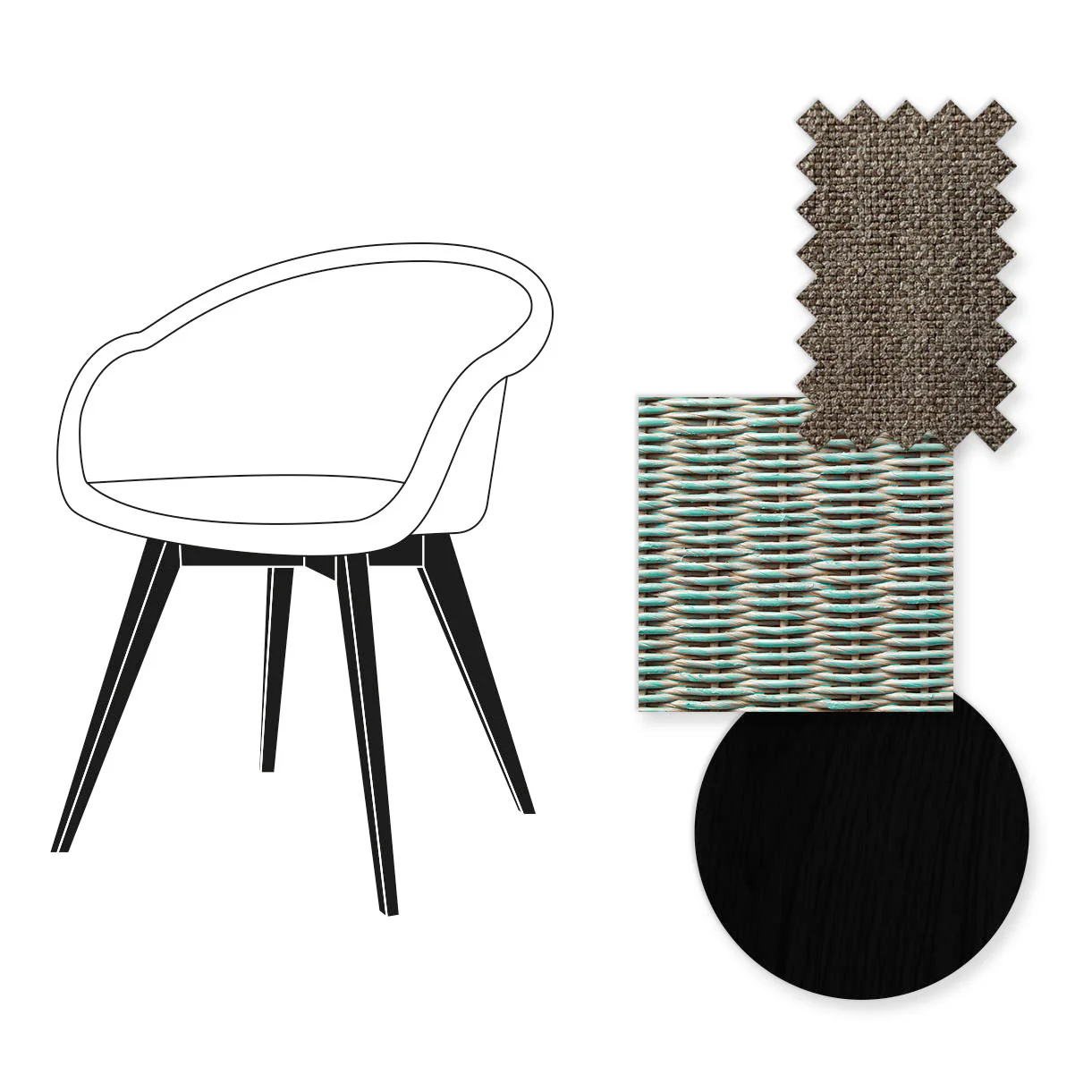 Avril Dining Chair with Black Wooden Legs - Image 82