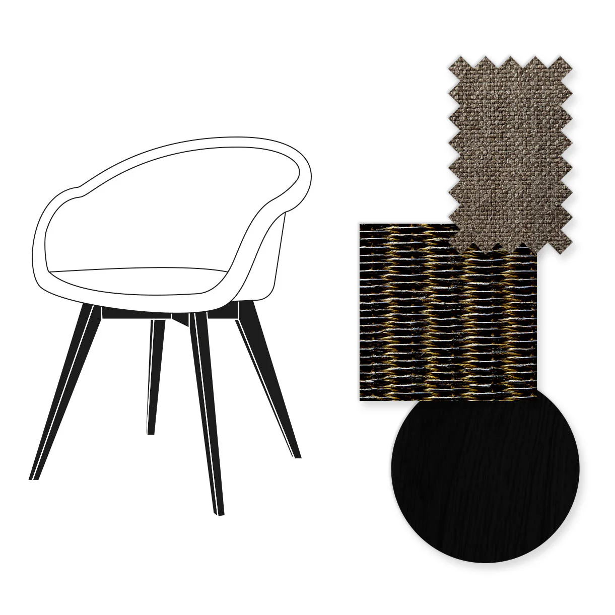 Avril Dining Chair with Black Wooden Legs - Image 86
