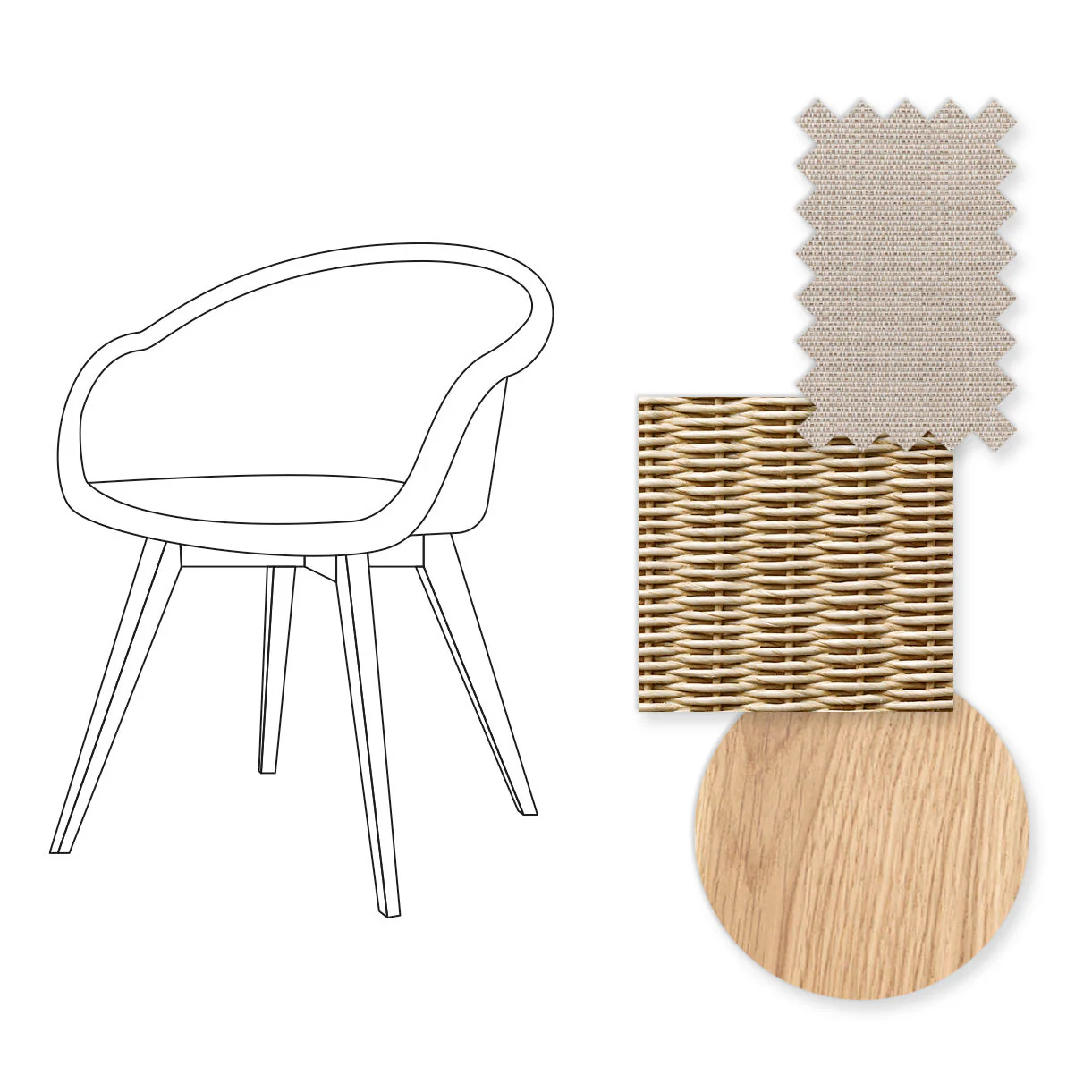Avril Indoor Dining Chair with Oak Legs - Image 3