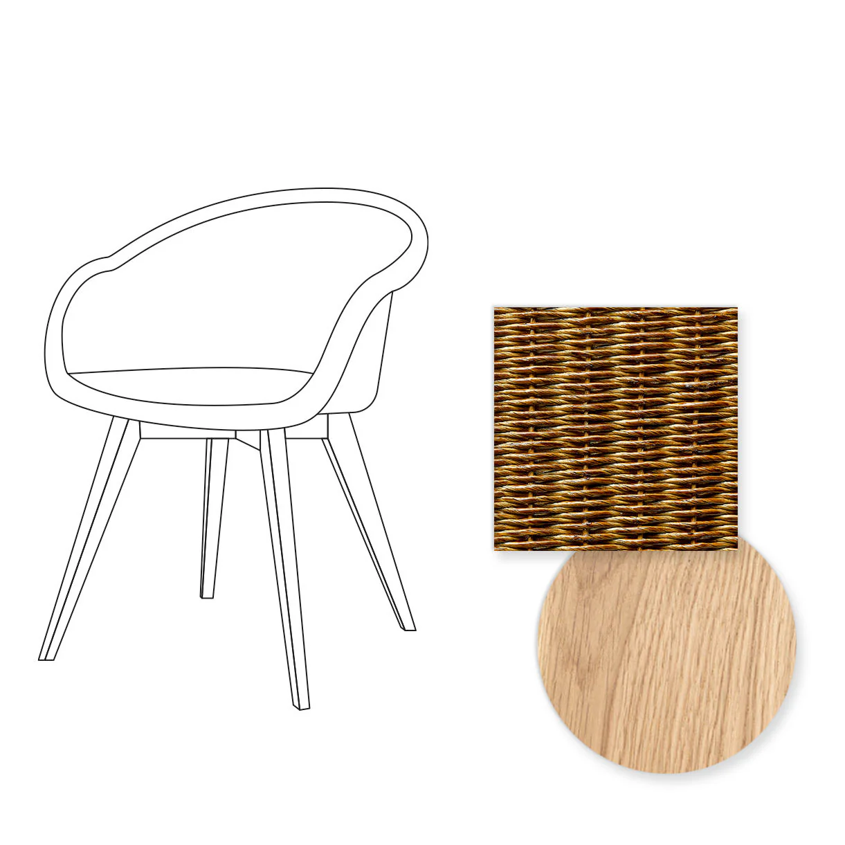 Avril Indoor Dining Chair with Oak Legs - Image 6