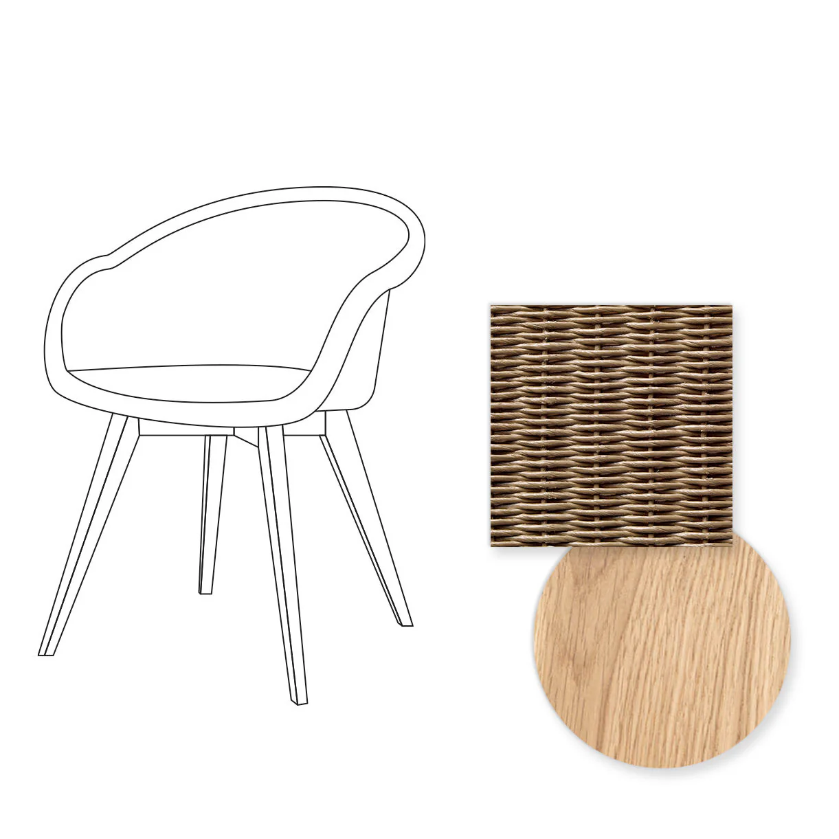 Avril Indoor Dining Chair with Oak Legs - Image 70