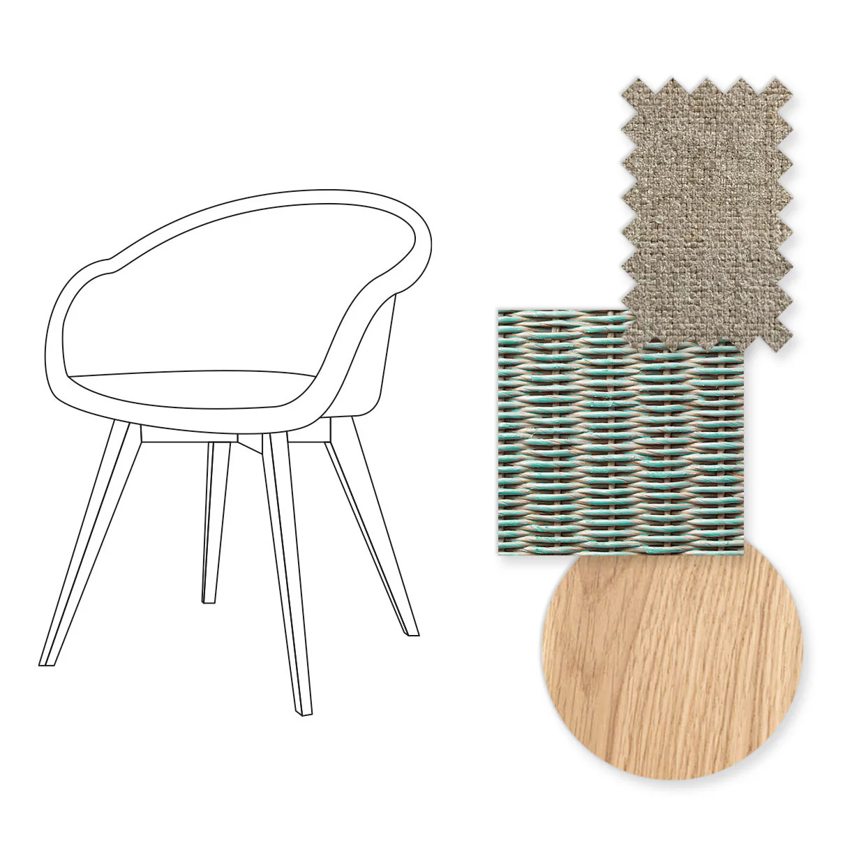 Avril Indoor Dining Chair with Oak Legs - Image 79