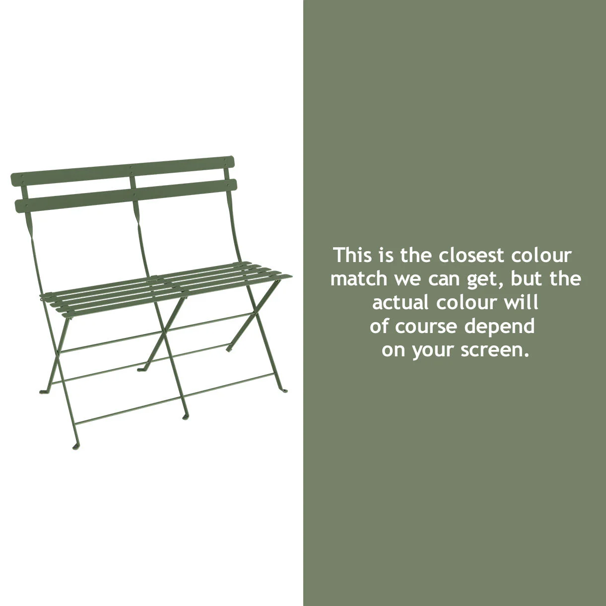 Bistro Folding 2 Seater Bench - Image 10