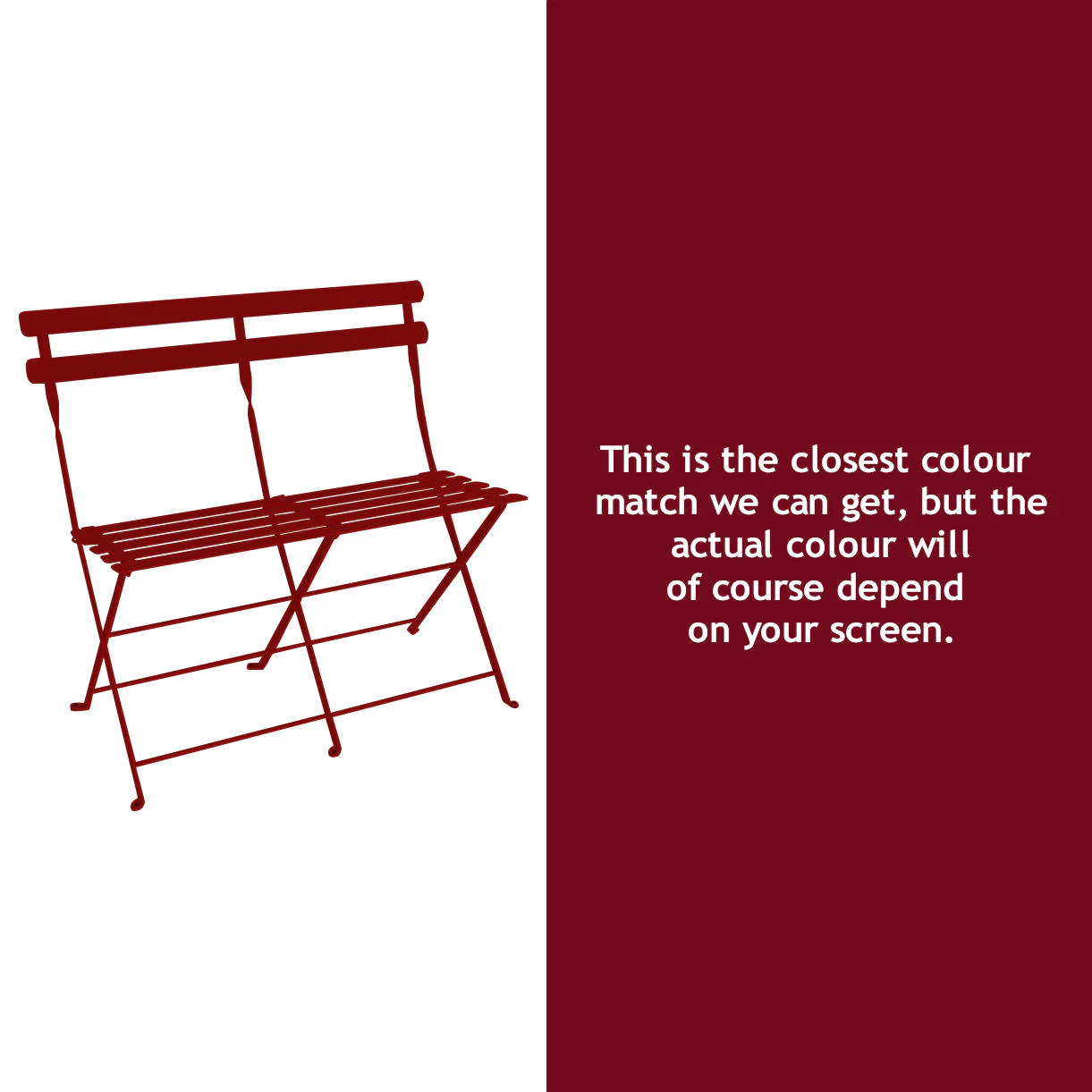 Bistro Folding 2 Seater Bench - Image 26