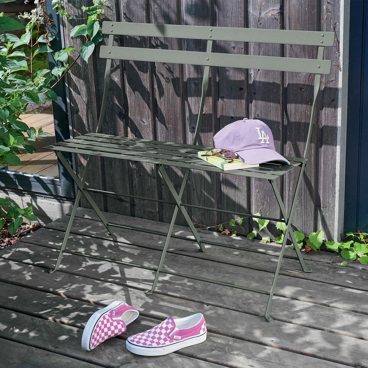 Bistro Folding 2 Seater Bench - Image 3