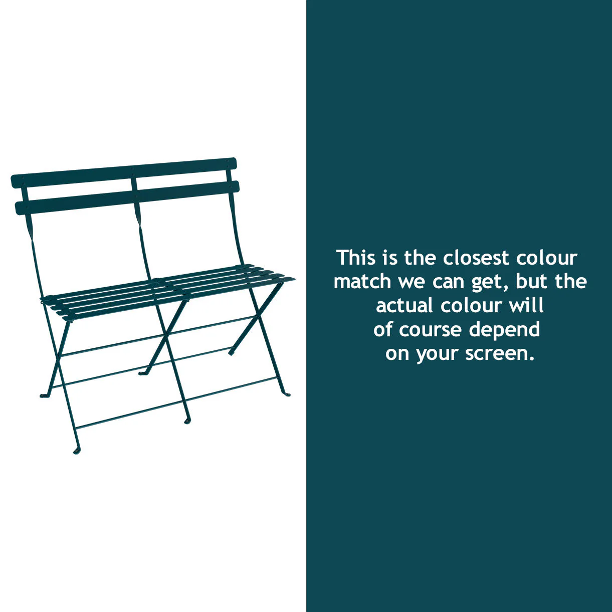 Bistro Folding 2 Seater Bench - Image 7