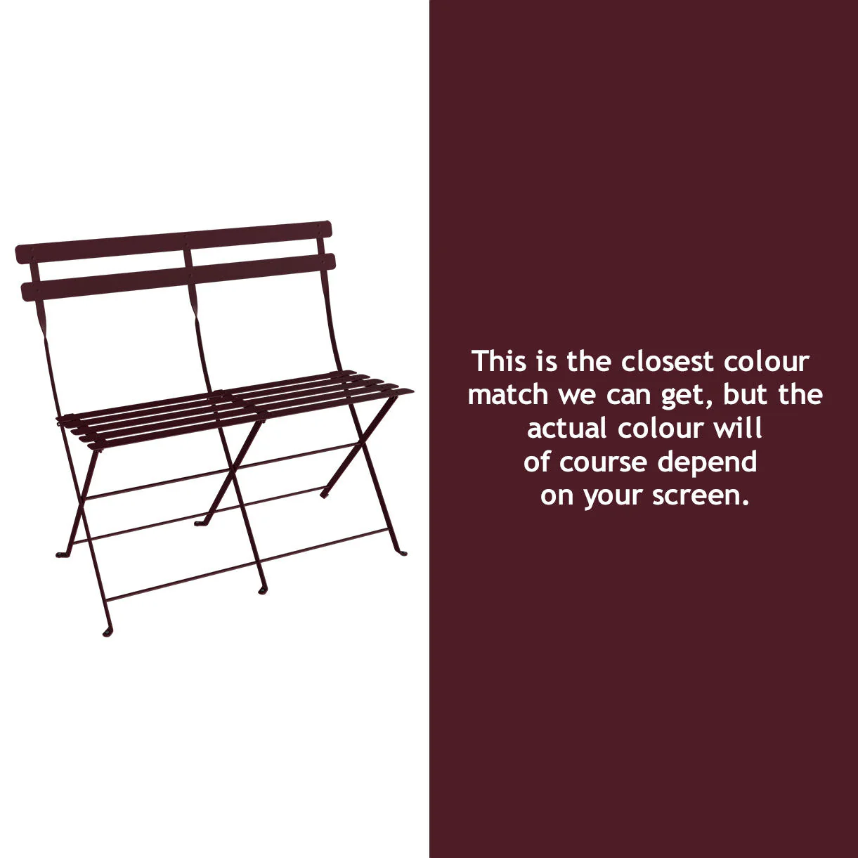 Bistro Folding 2 Seater Bench - Image 9