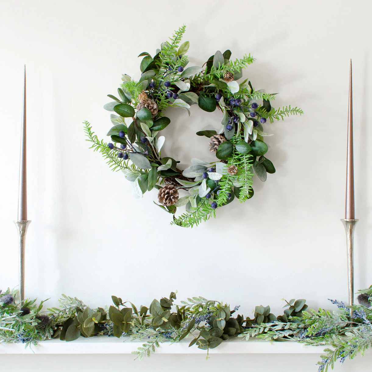 Blueberry and Pinecone Wreath