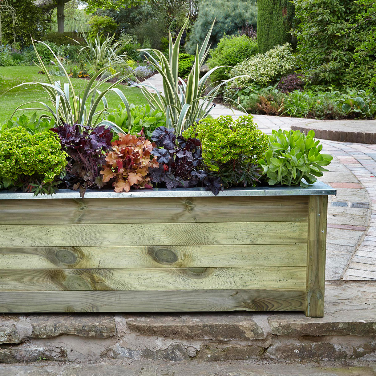 Cambridge Low Rectangular Wooden Planters - Image 2