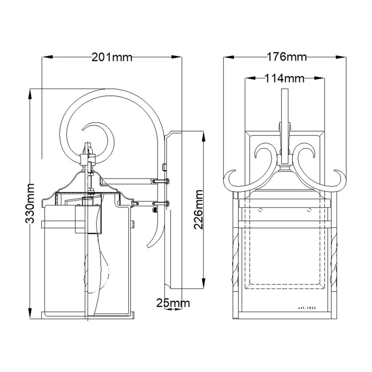 Casa Outdoor Coach Wall Lantern - Image 3