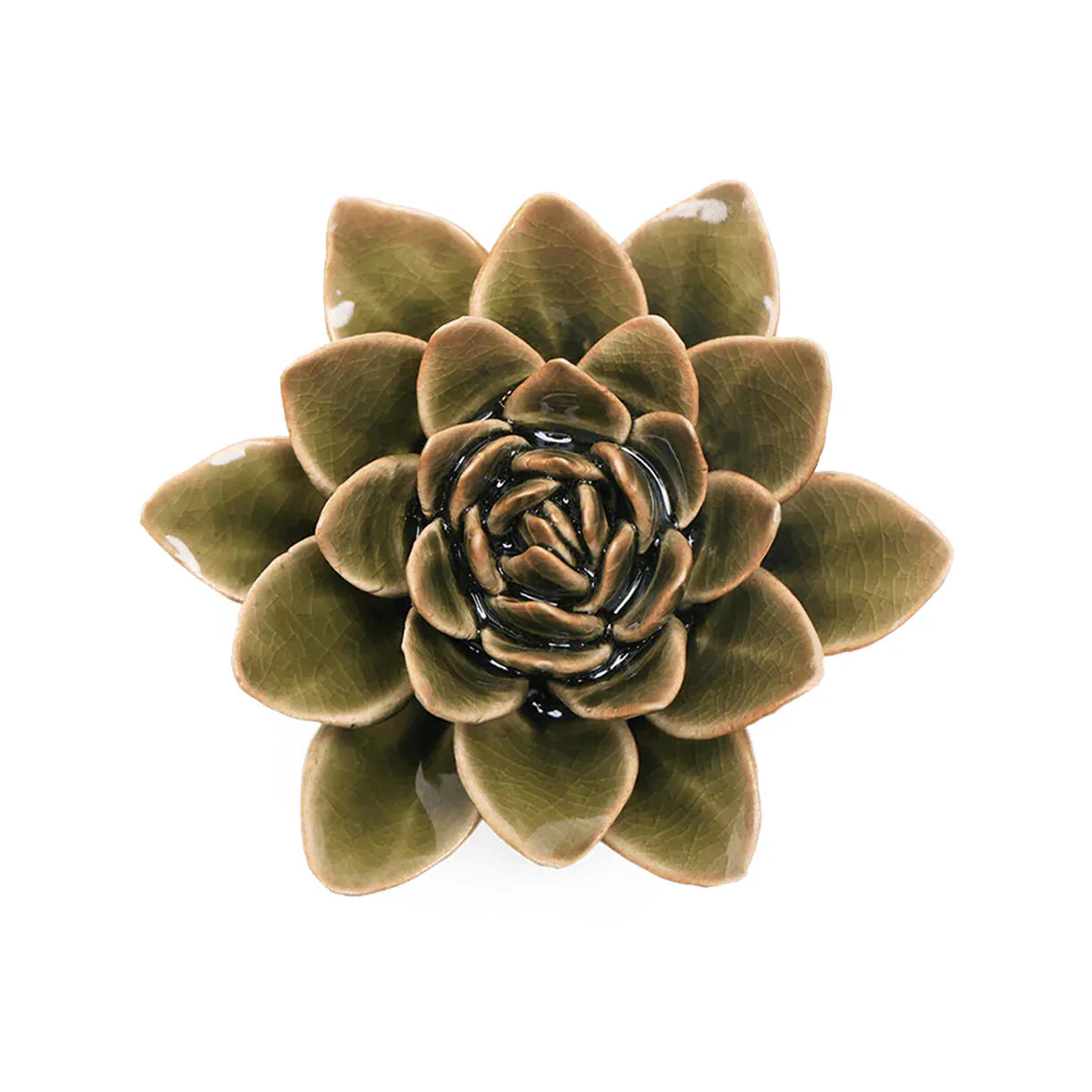 Ceramic Echeveria Olive Green Flower - Image 2