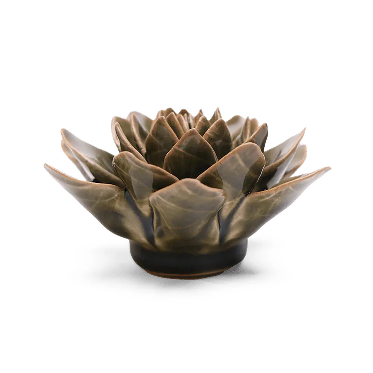 Ceramic Echeveria Olive Green Flower - Image 3