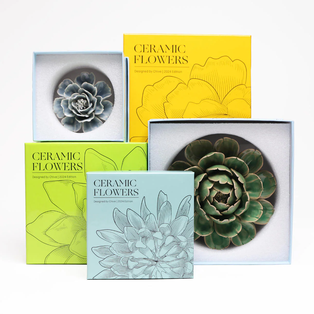 Ceramic Green Ranunculus Flower - Image 2