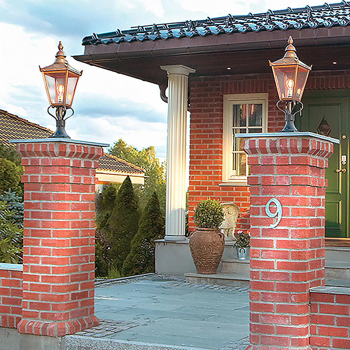 Chelsea Outdoor Pedestal Lantern - Image 2