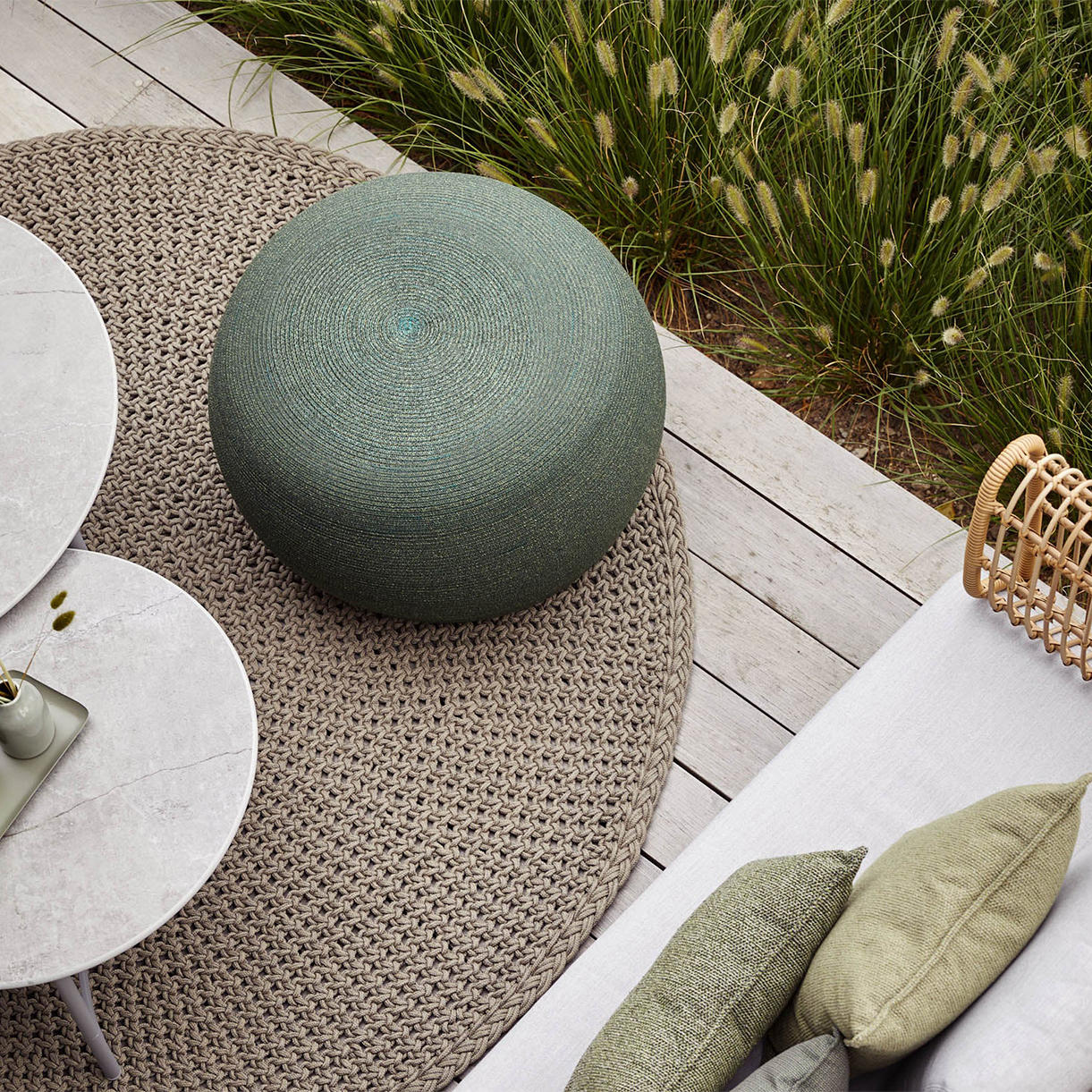 Circle Outdoor Footstool - Image 2