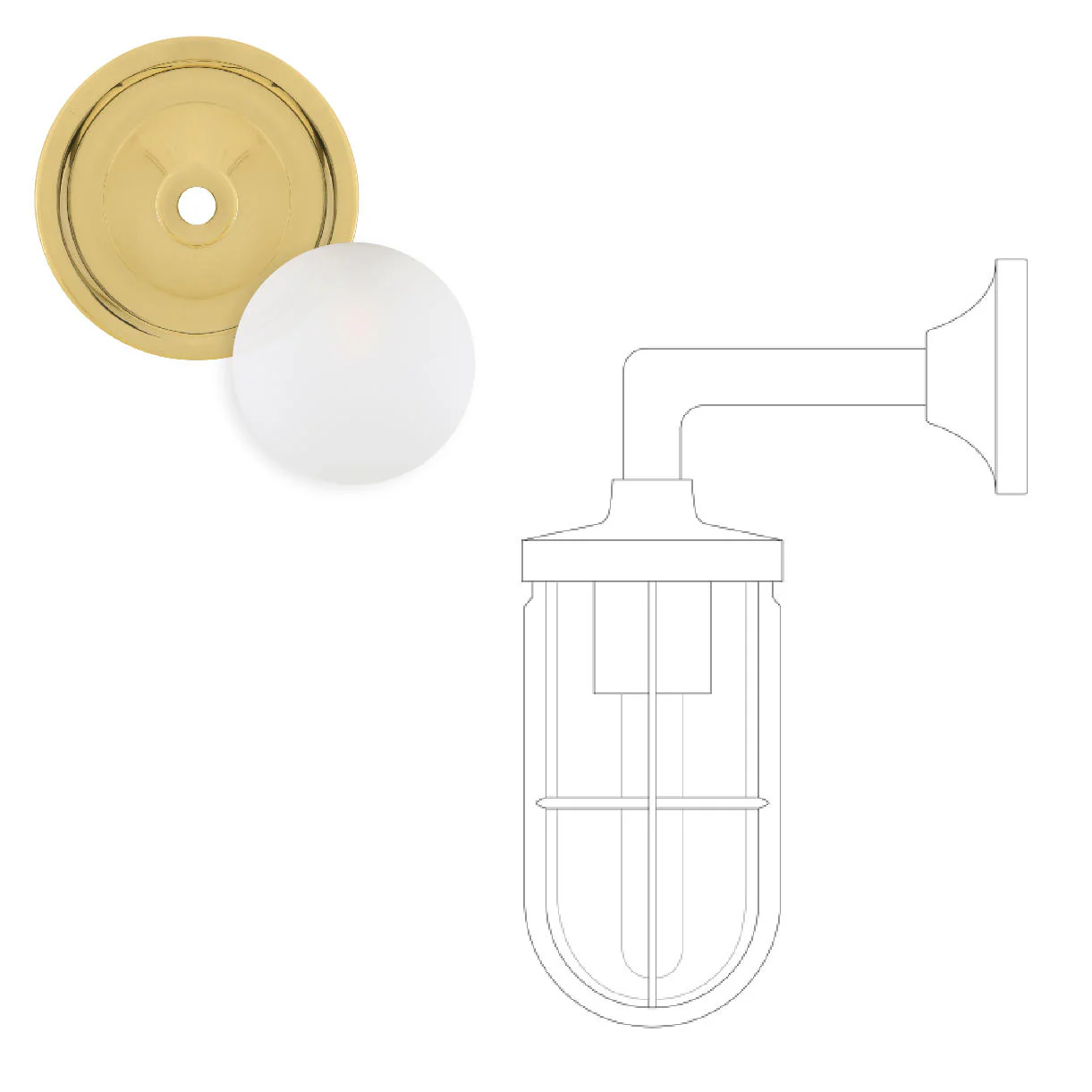 Cladach Brass Well Outdoor Wall Light - Image 11