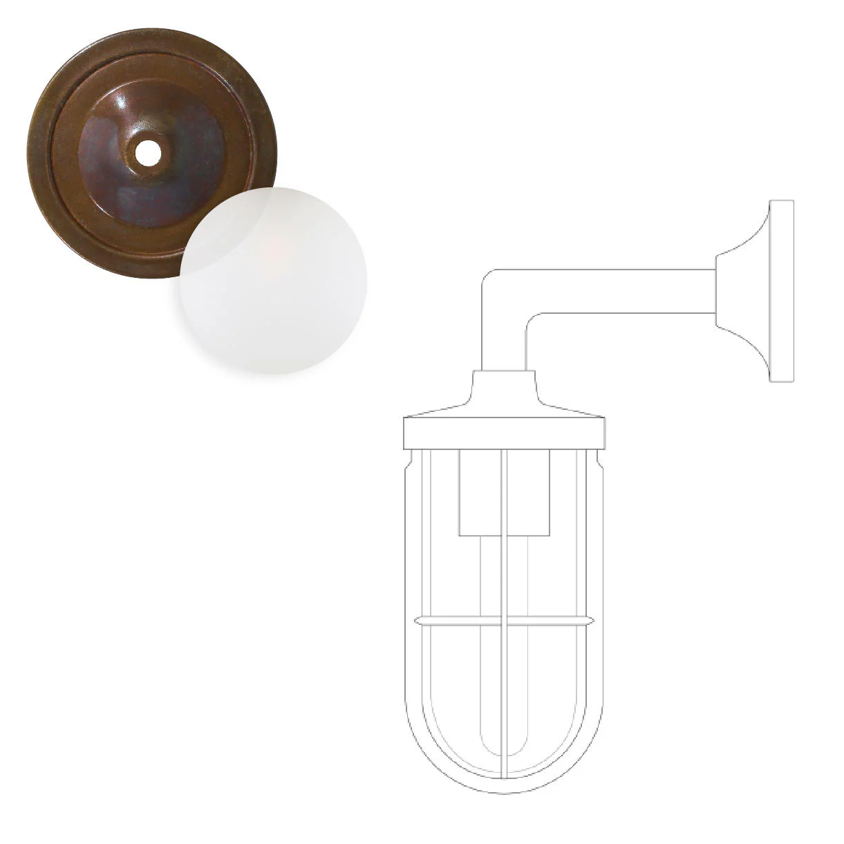 Cladach Brass Well Outdoor Wall Light - Image 8