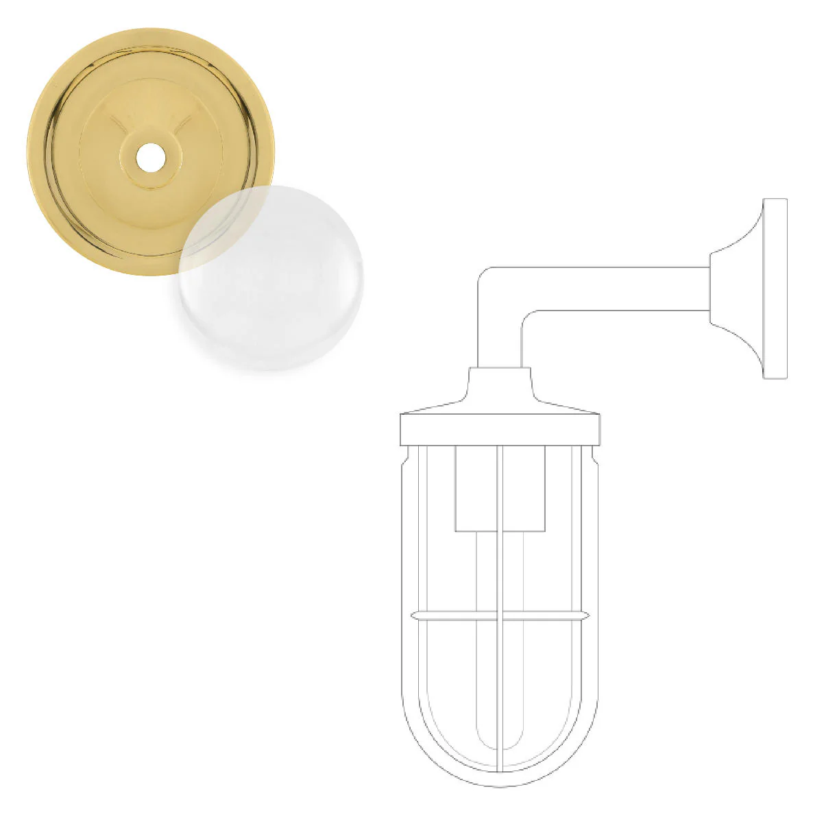 Cladach Brass Well Outdoor Wall Light - Image 9