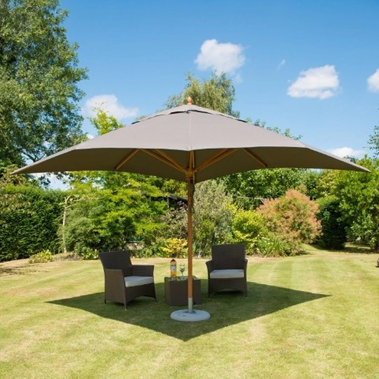 Classic Wood Framed 3.6m Square Parasols
