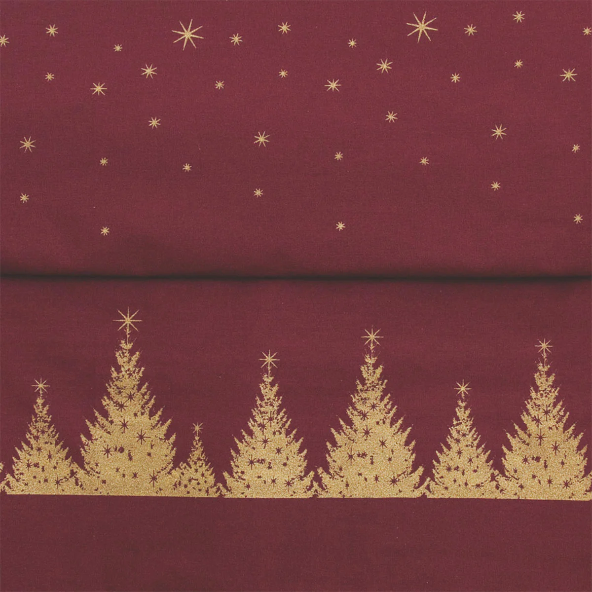Coated Cotton Burgundy with Gold Christmas Tree - Image 4