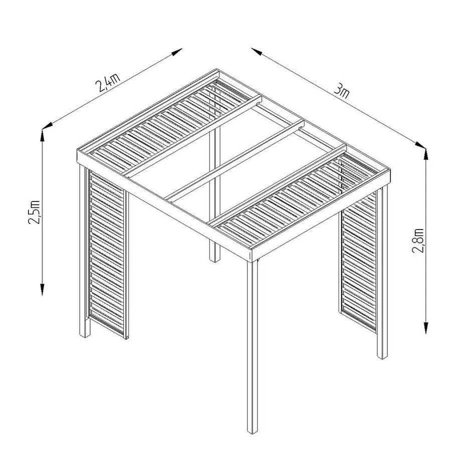 Contemporary Pergola with Slatted Panels - Image 2