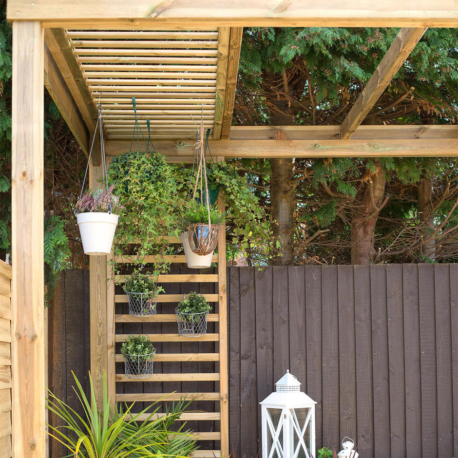 Contemporary Pergola with Slatted Panels - Image 4