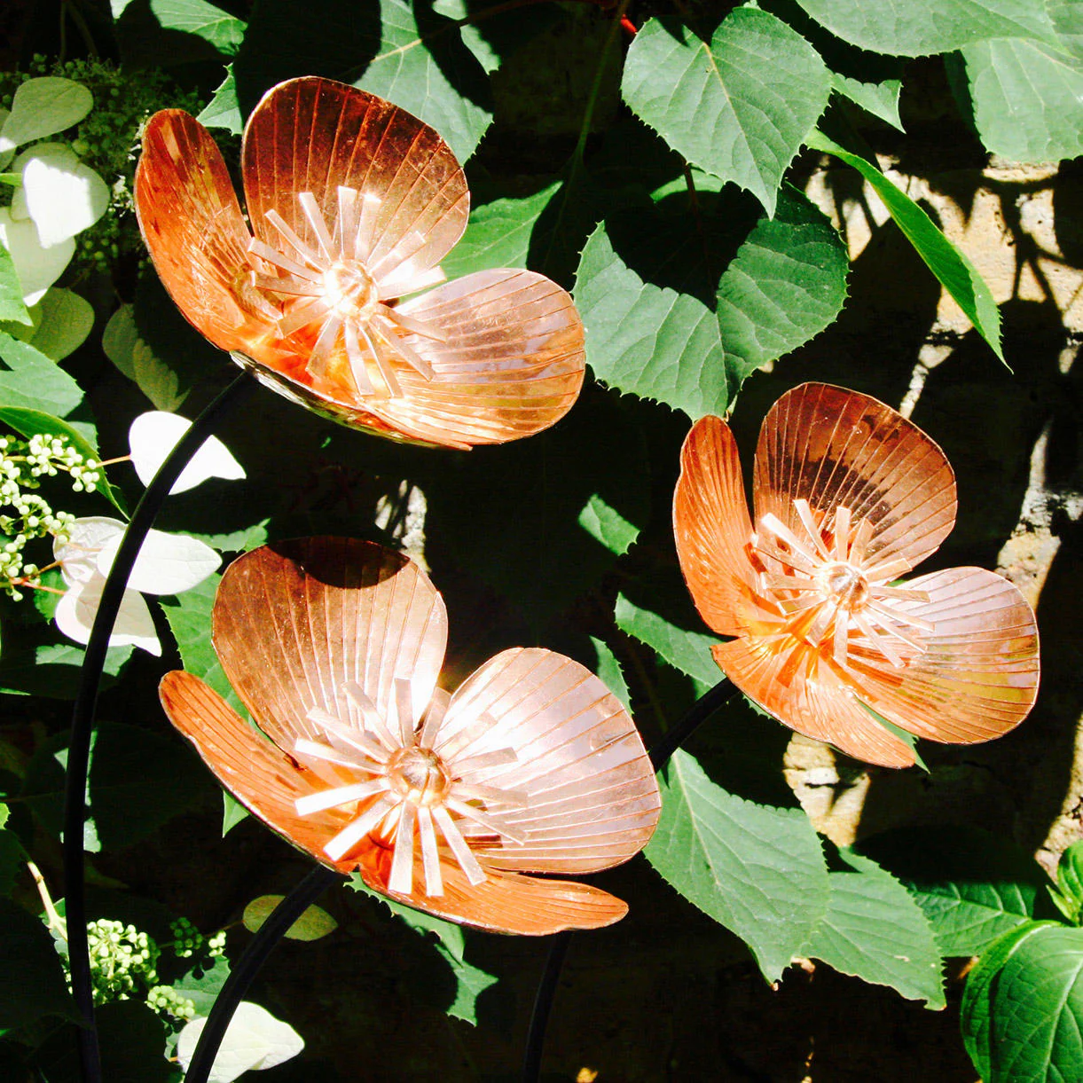 Copper Poppy Flower Stakes - Image 2