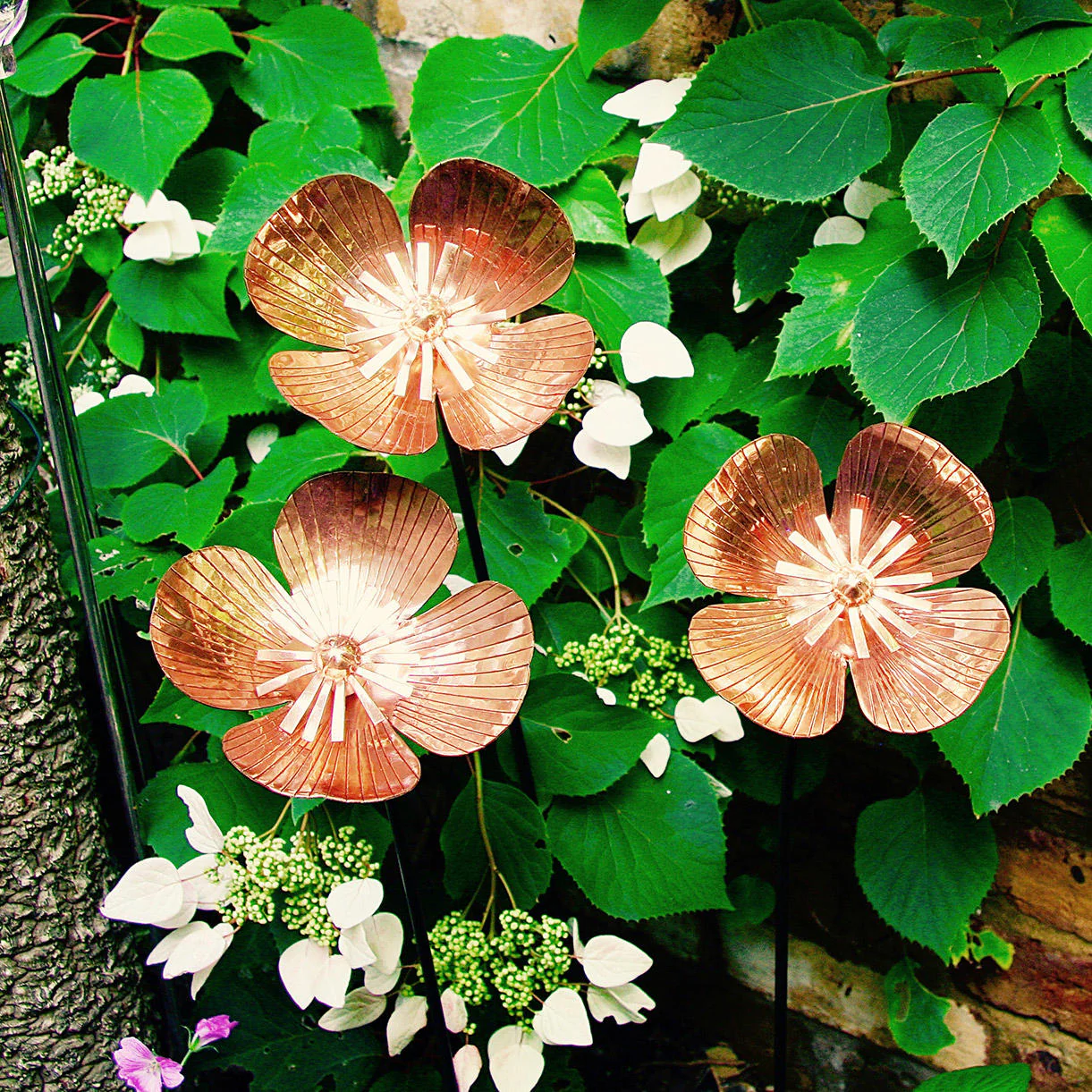 Copper Poppy Flower Stakes - Image 3