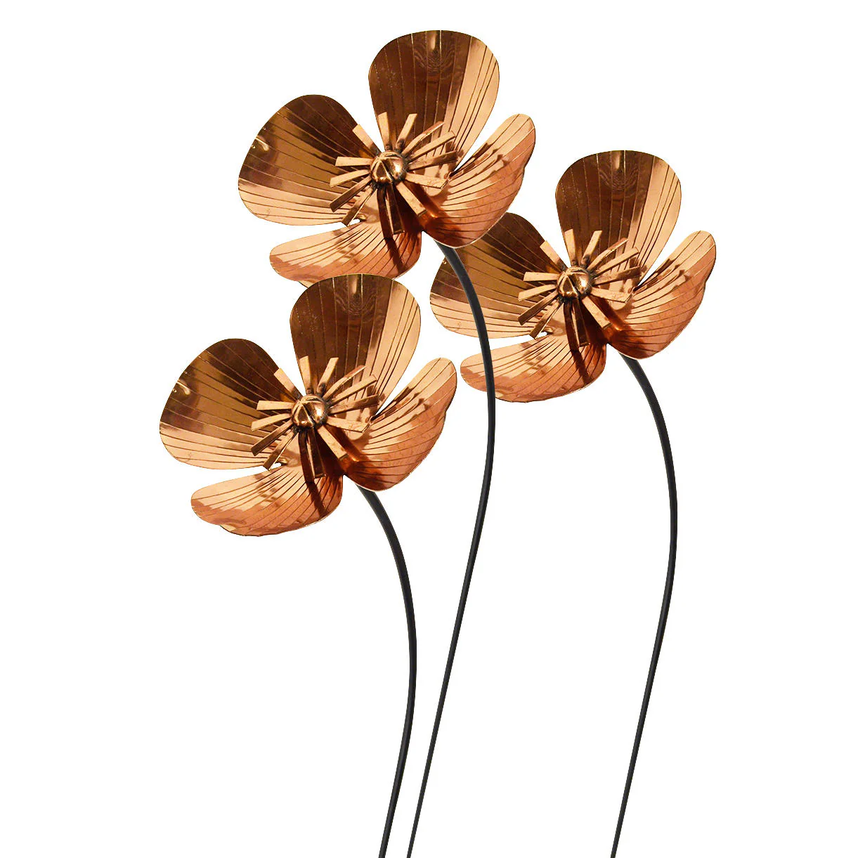 Copper Poppy Flower Stakes - Image 5