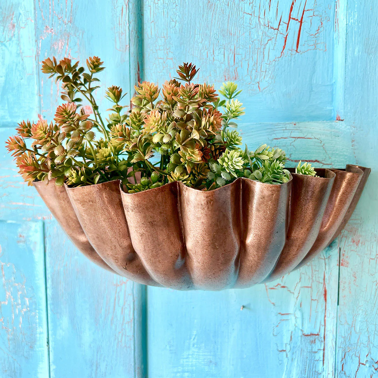 Copper Shell Shaped Wall Planter