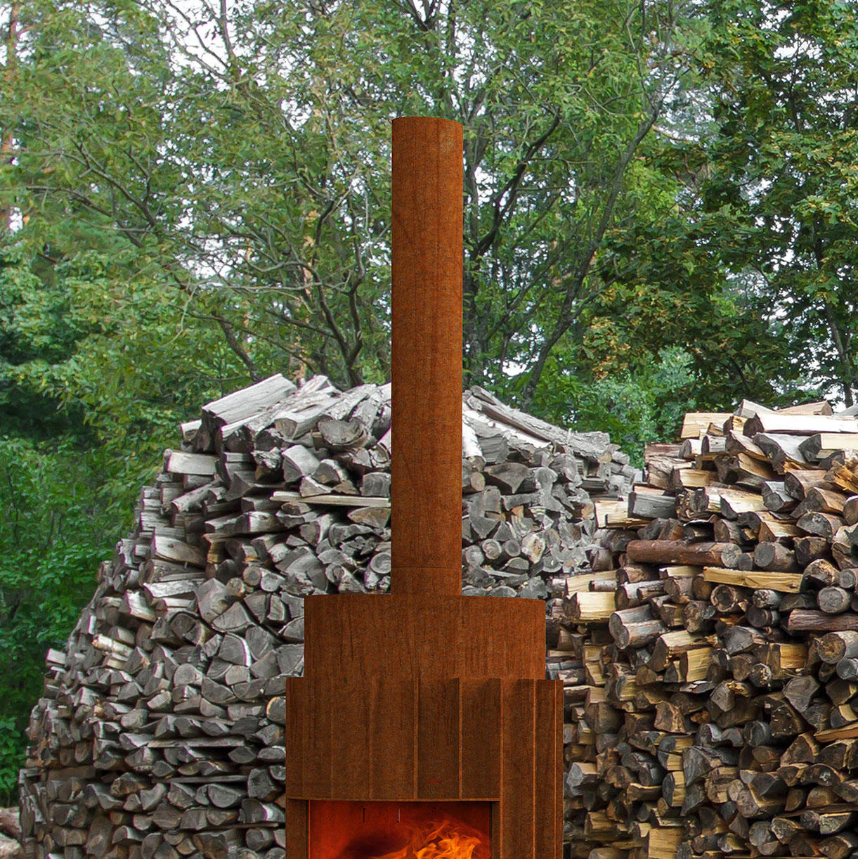 Corten Steel 15.4cm Flue Pipes for Outdoor Stoves - Image 2