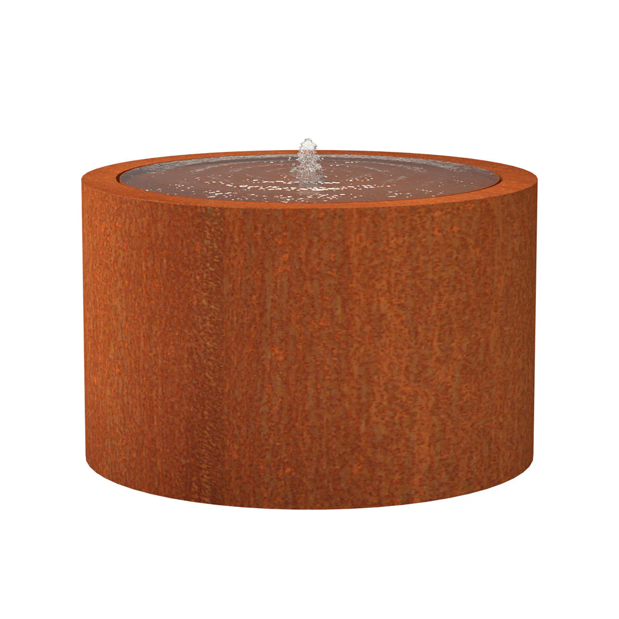 Corten Steel Round Water Pool with Fountain - Image 3