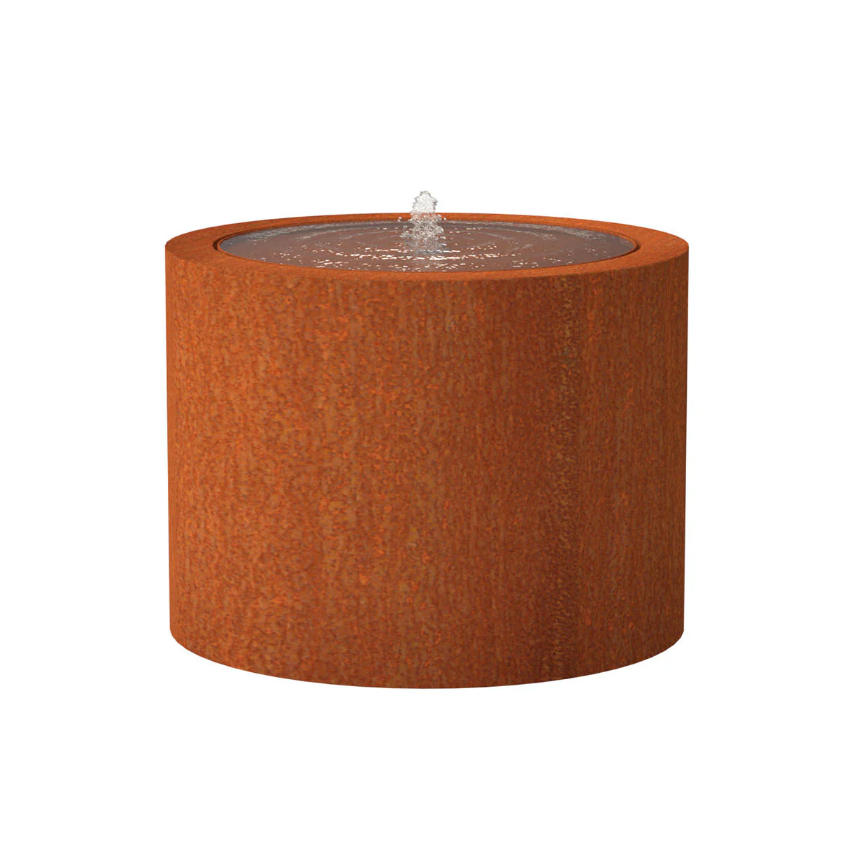 Corten Steel Round Water Pool with Fountain - Image 4