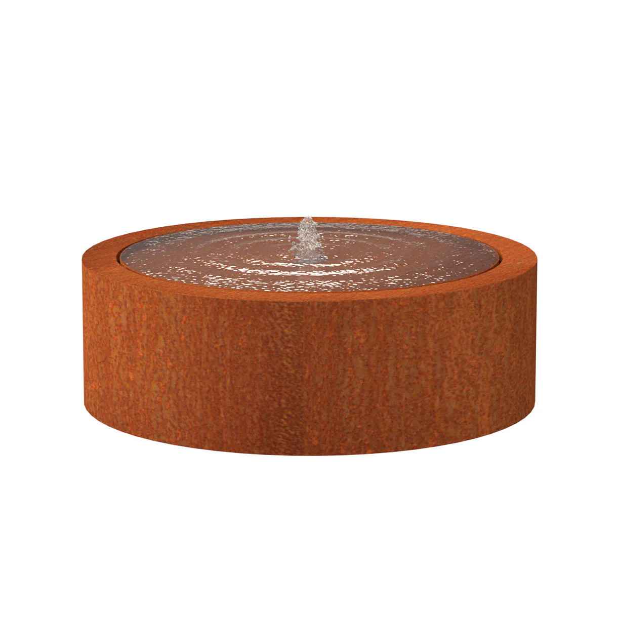 Corten Steel Round Water Pool with Fountain - Image 6