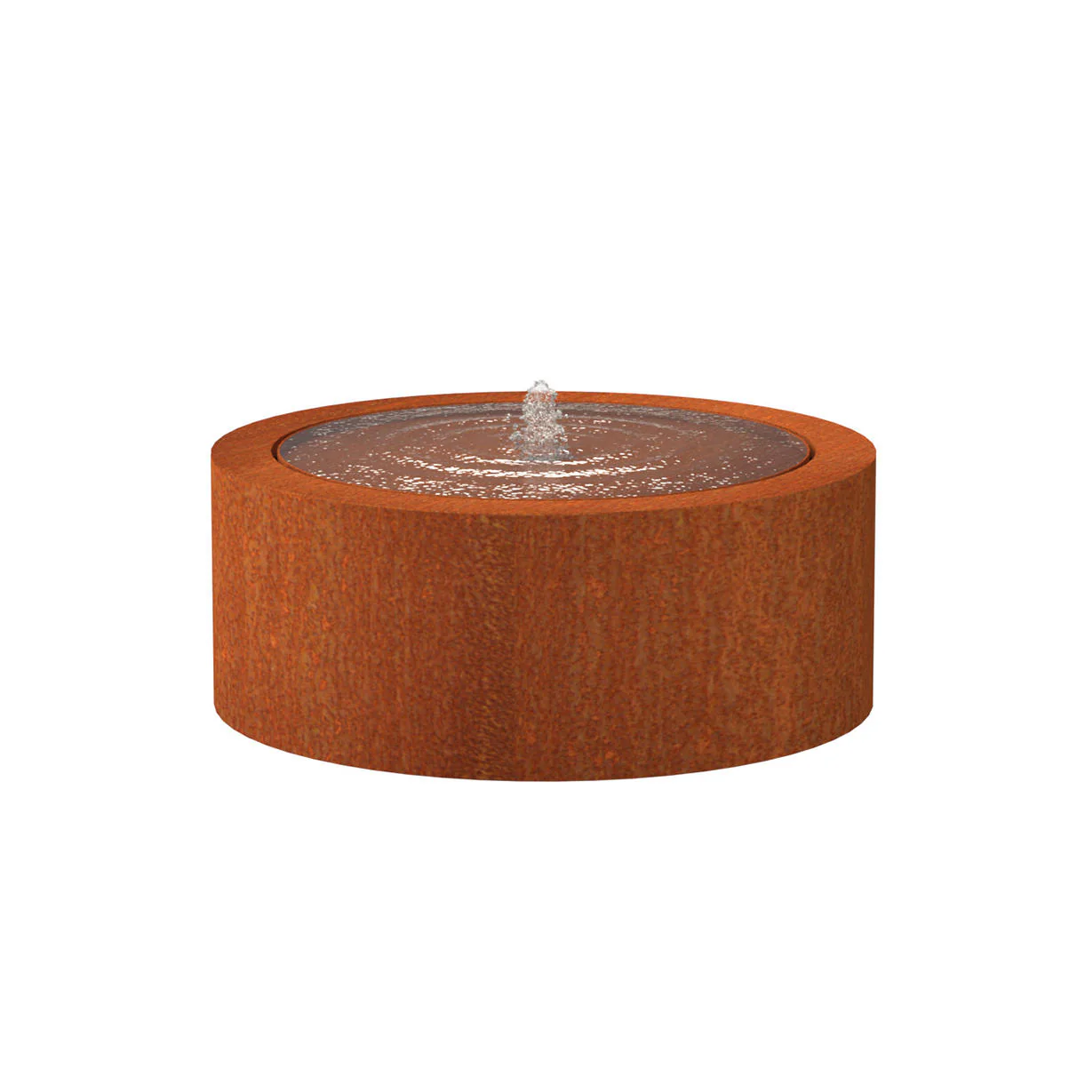 Corten Steel Round Water Pool with Fountain - Image 7