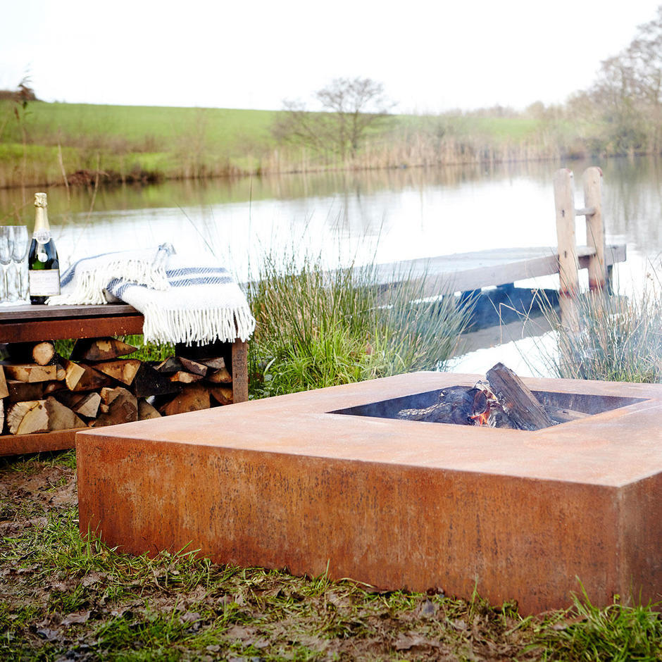 Corten Steel Square Garden Fire Pits