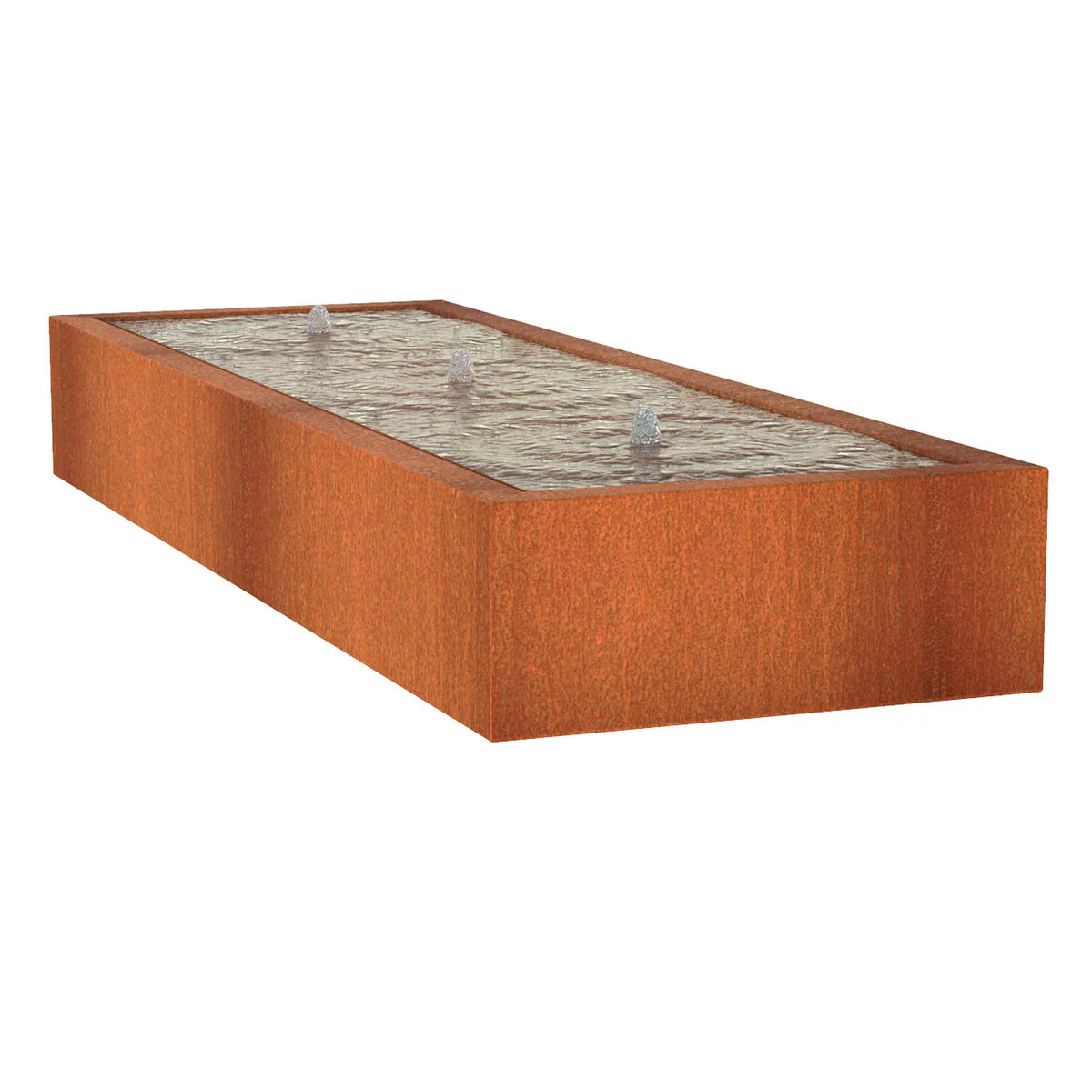 Corten Steel Water Rill Features with Fountain - Image 7